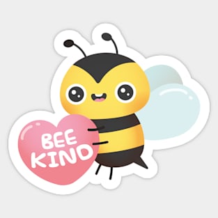 Cute Bee Hugging Heart, Bee Kind Pun Sticker